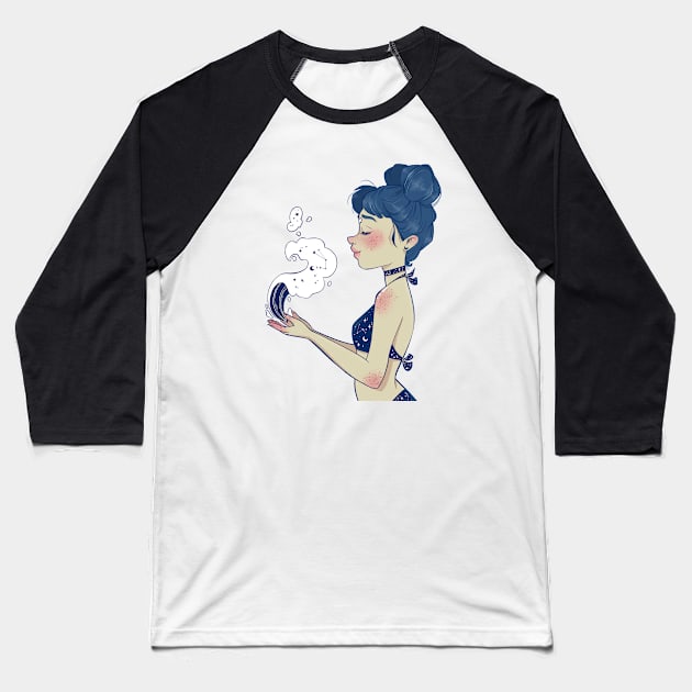 Summer moon girl Baseball T-Shirt by Four Seasons Fox